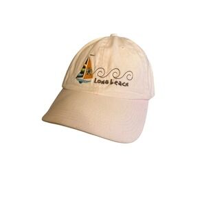 Blush Pink Blue 84 Long Beach Pink Baseball Cap Adjustable Cotton Hat